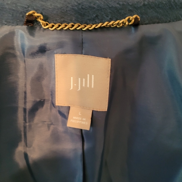 J Jill Wool Blend Marina Blue Peacoat Jacket  Size L EUC - Picture 7 of 11